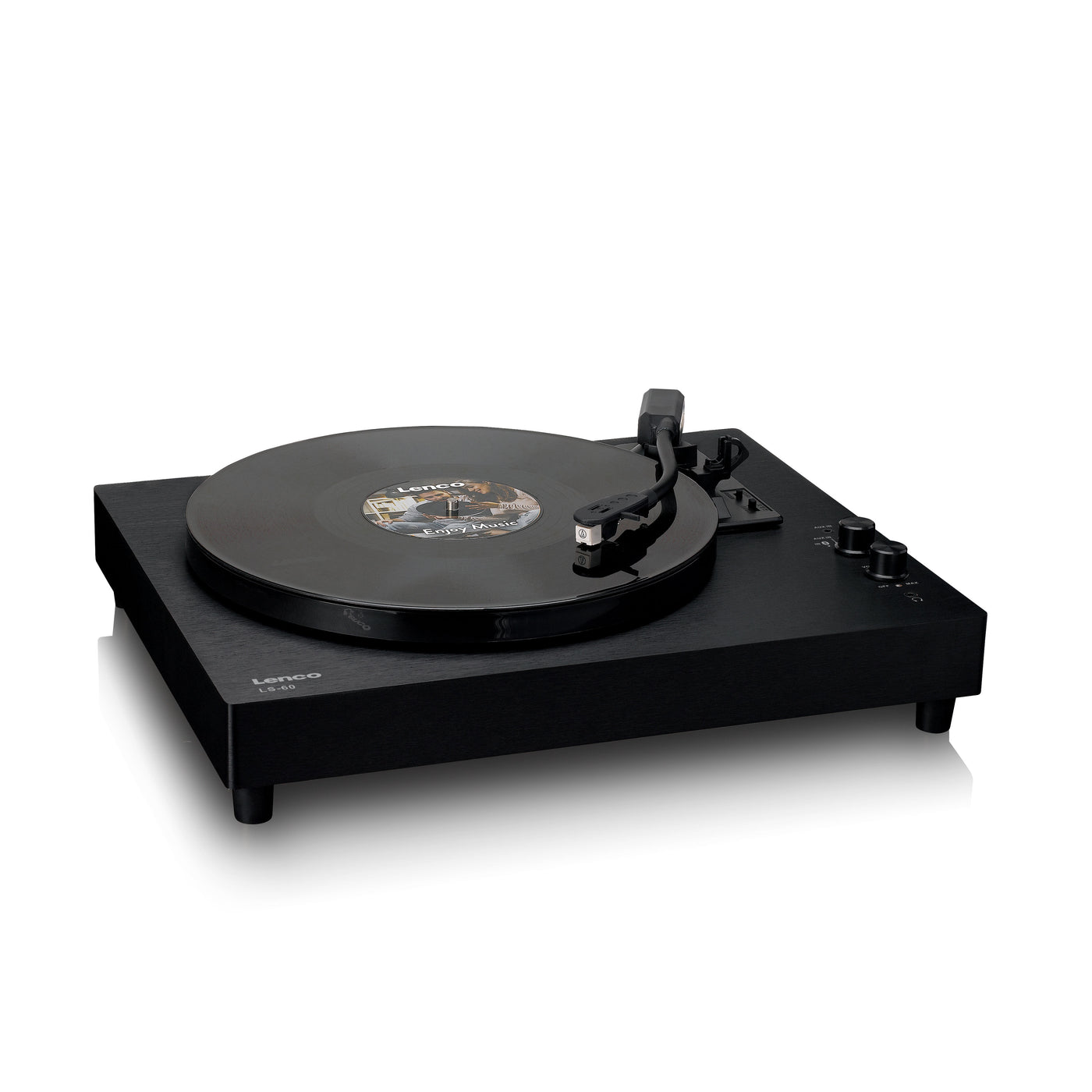 Lenco LS-60BK - Wooden turntable with Bluetooth and built-in speakers - Black