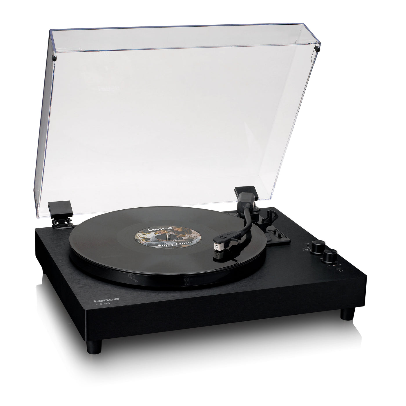 Lenco LS-60BK - Wooden turntable with Bluetooth and built-in speakers - Black