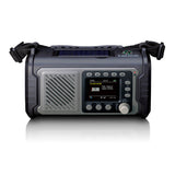 LENCO PDR-455GY - DAB+ FM radio with 20.000MAH rechargeable battery, Bluetooth, light, solar and crank charging, with Bag, AC adaptor and earphones, grey
