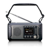 LENCO PDR-455GY - DAB+ FM radio with 20.000MAH rechargeable battery, Bluetooth, light, solar and crank charging, with Bag, AC adaptor and earphones, grey