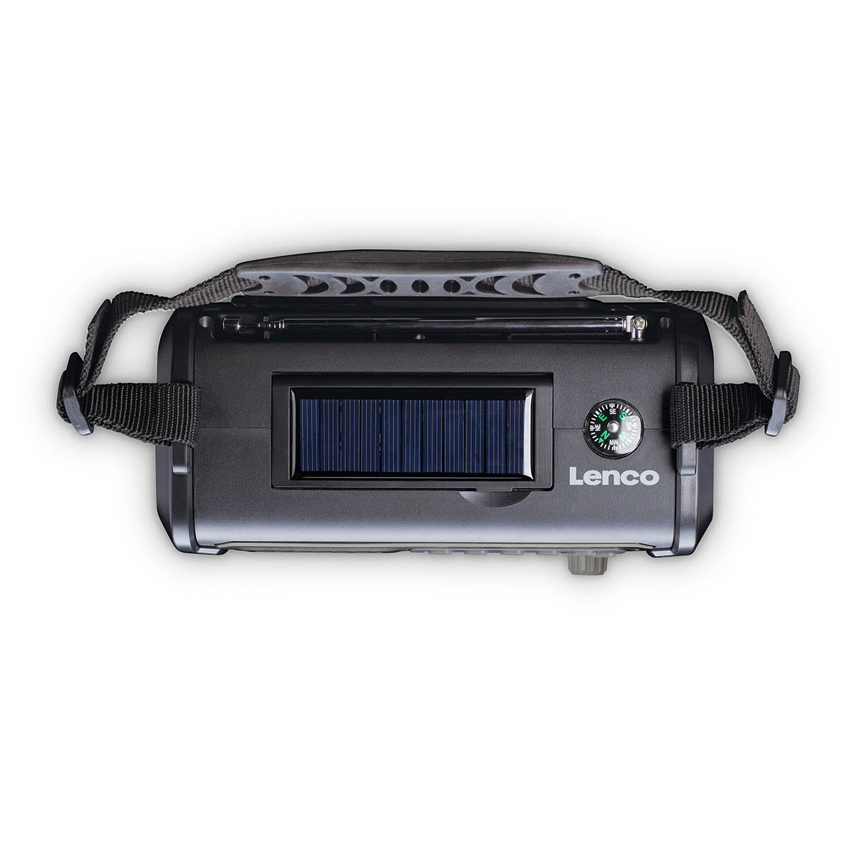 LENCO PDR-455GY - DAB+ FM radio with 20.000MAH rechargeable battery, Bluetooth, light, solar and crank charging, with Bag, AC adaptor and earphones, grey