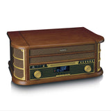 CLASSIC PHONO TCD-3571MY - Houten retro platenspeler met Bluetooth®, DAB+/FM Radio, USB encoding, CD-speler, Cassettespeler en ingebouwde speakers - Hout