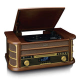 CLASSIC PHONO TCD-3571MY - Houten retro platenspeler met Bluetooth®, DAB+/FM Radio, USB encoding, CD-speler, Cassettespeler en ingebouwde speakers - Hout