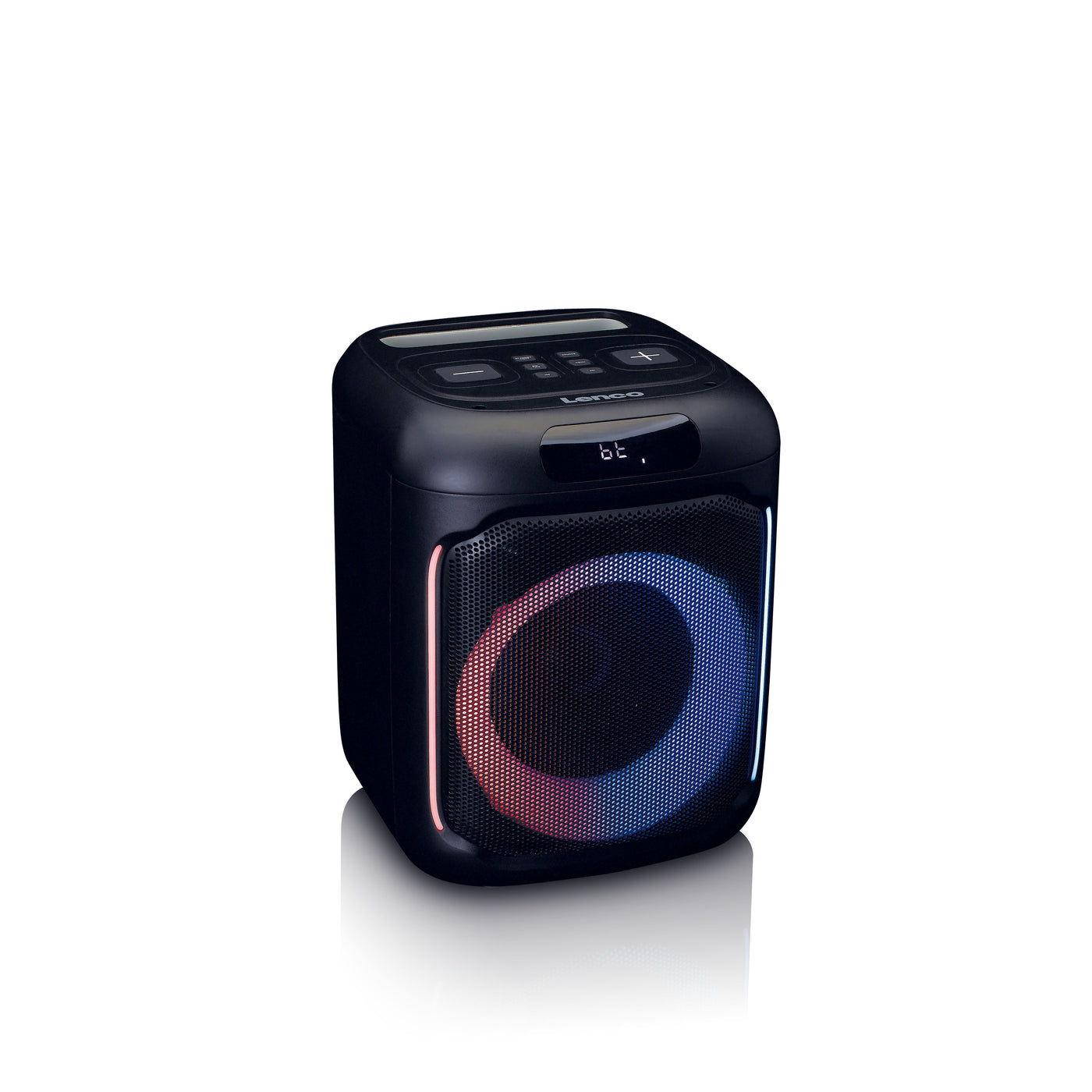 LENCO PA-100BK - Bluetooth® Party Speaker met LED-lichteffecten - 100W RMS, USB, 14 uur batterijduur - Zwart