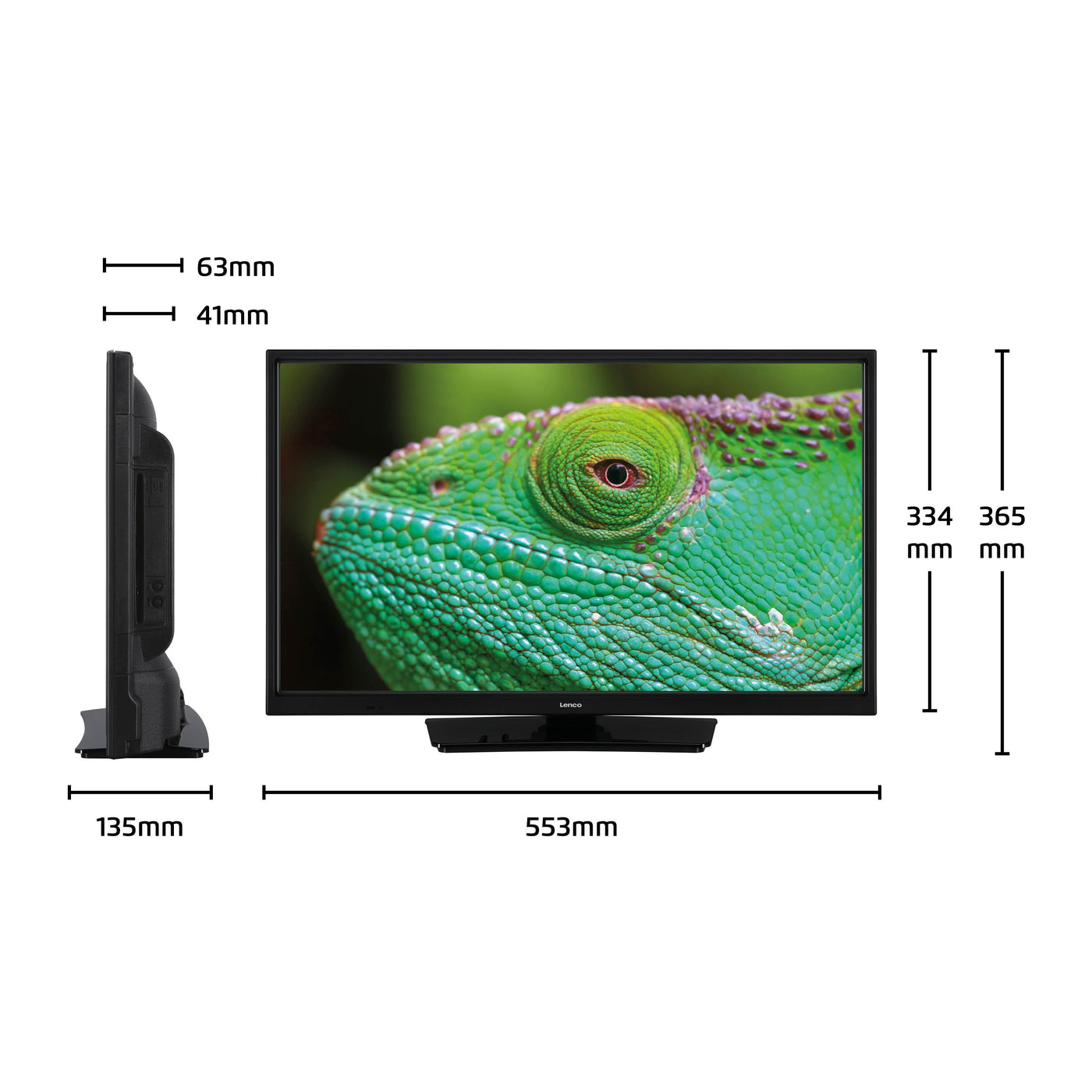 LENCO DVL-2483BK (V2) - 24" Smart TV with built-in DVD player and 12V car adapter - Black