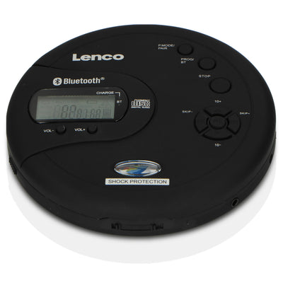 LENCO CD-300BK - Draagbare Bluetooth® CD-MP3 speler met anti-shock - Zwart