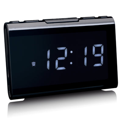 LENCO CR-525BK - FM clock radio with USB player and USB charger - Black