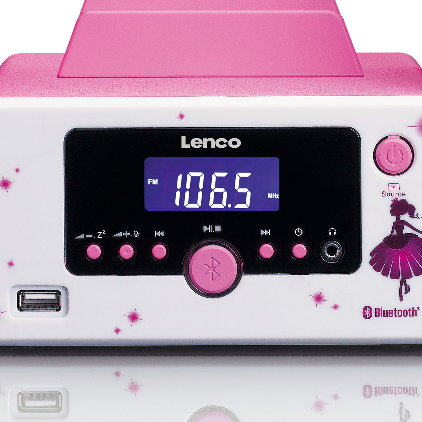 LENCO MC-020 Princess - Micro-set met FM Radio, Bluetooth®, USB en AUX ingang - Princes