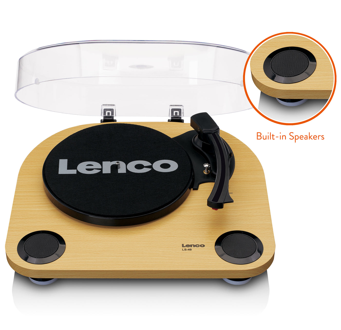 LENCO LS-40WD - Record Player with built-in speakers - Wood