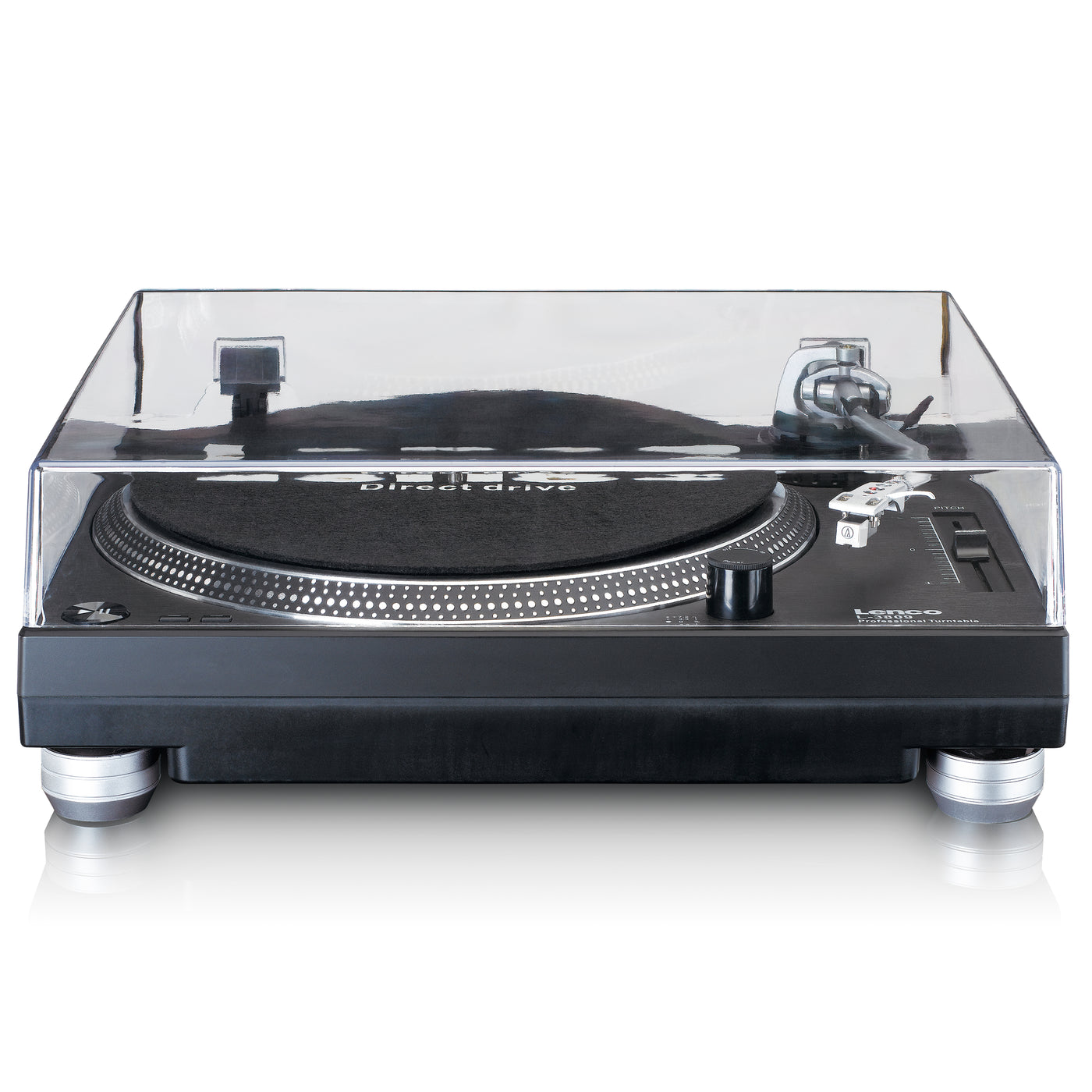 LENCO L-3809BK - Direct drive Record Player with USB / PC Encoding - Black