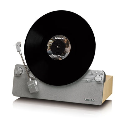 LENCO LSA-071SI - Volautomatische verticale platenspeler met ingebouwde luidsprekers en Bluetooth® - Zilver