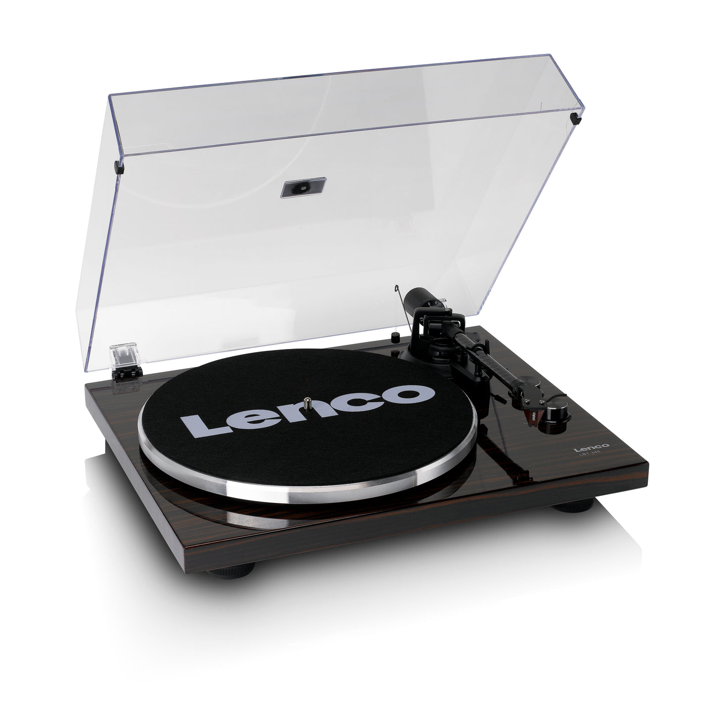 LENCO LBT-345WA - Record Player with Bluetooth® and Ortofon 2M Red cartridge, including chrome-plated record stabilizer - Walnut