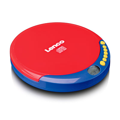 LENCO CD-021KIDS - Portable CD player for children with kids headphones, rechargeable batteries, and built-in sound limiter - Multicoloured