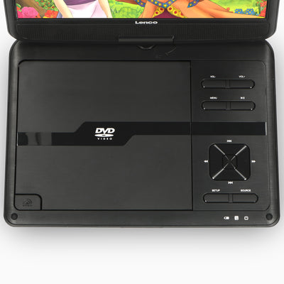 LENCO DVP-1046BK - 2x 10 inch draagbare DVD speler met oplaadbare batterij, twee hoofdtelefoons en twee montagebeugels voor in de auto - Zwart
