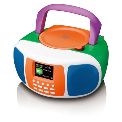 LENCO SCD-861KIDS - Draagbare DAB+/FM radio met Bluetooth®, CD-speler en groot LCD kleurendisplay - Vrolijke kleuren voor kinderen