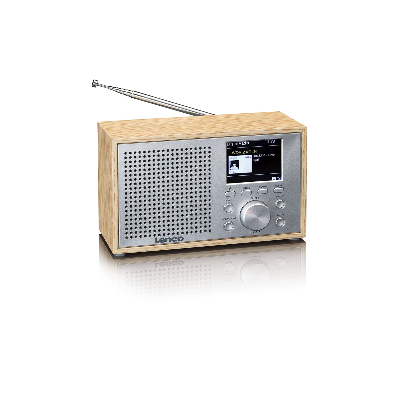 LENCO DAR-017WH - Compacte en stijlvolle DAB+/FM radio met Bluetooth® en houten behuizing - Eikenhout