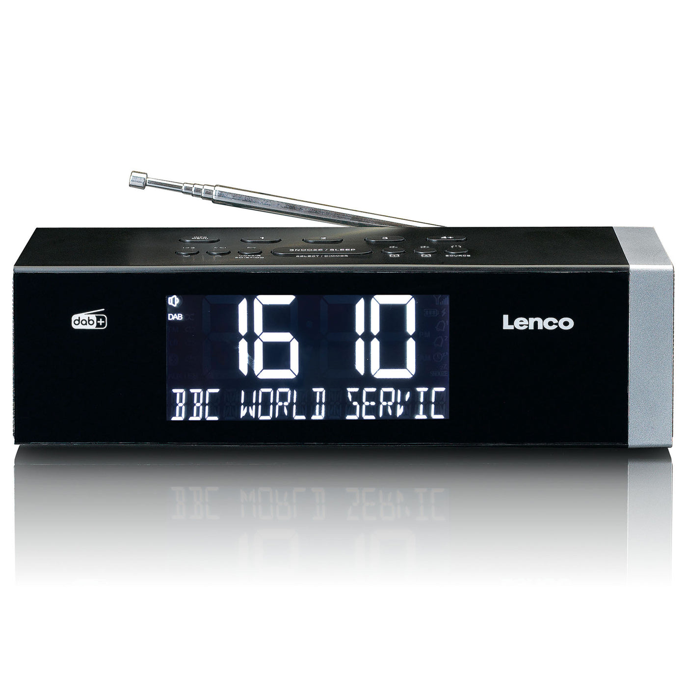 LENCO CR-640BK - Stereo FM Wekkerradio met radiogestuurde klok en AUX-ingang - Wit