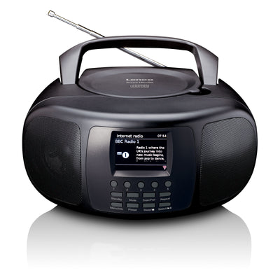 LENCO SCD-6000BK - Portable internet radio with DAB+/FM, Bluetooth®, CD player, and large LCD colour display - Black