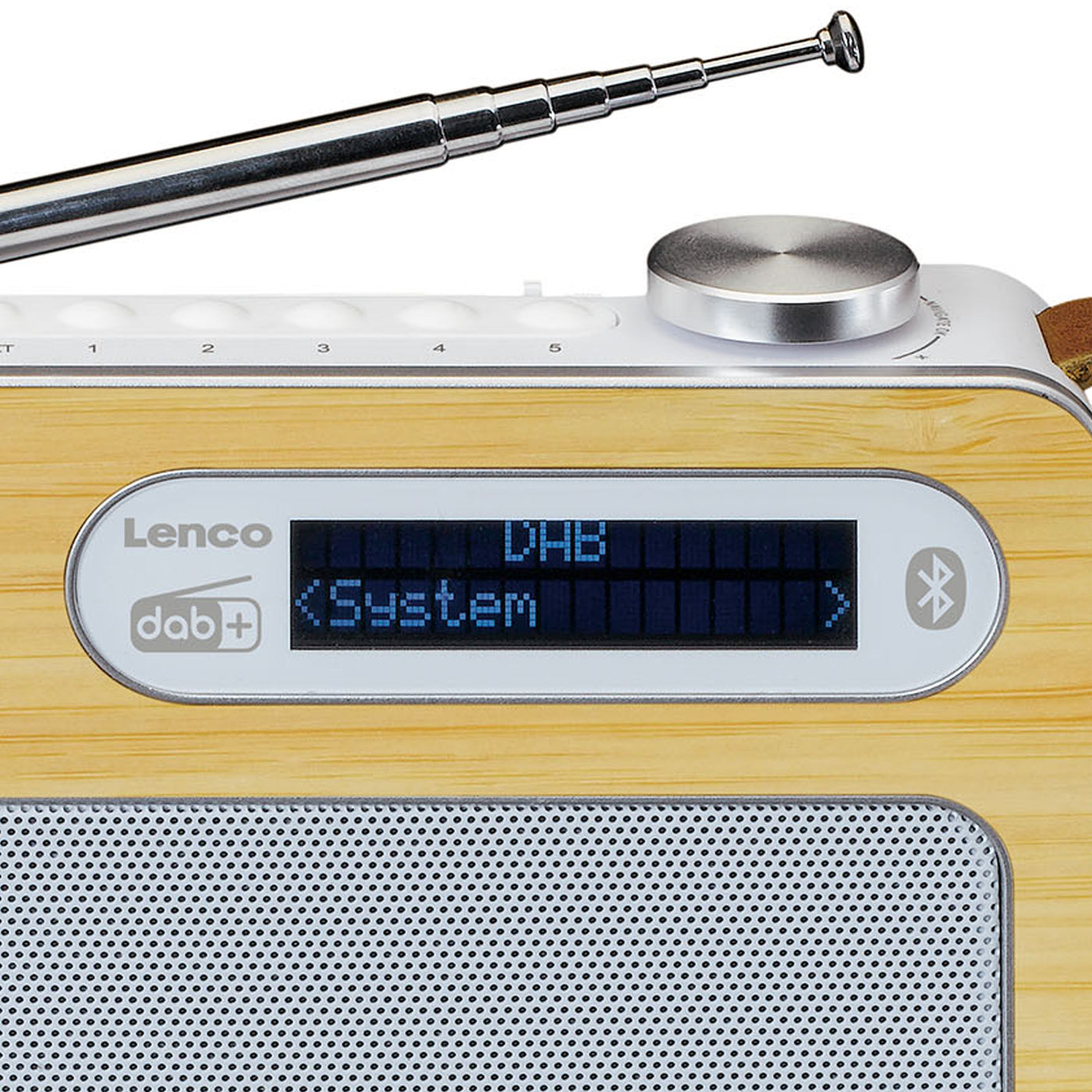 LENCO PDR-040BAMBOO WH - DAB+/FM radio Bluetooth®- Bamboo - Wit