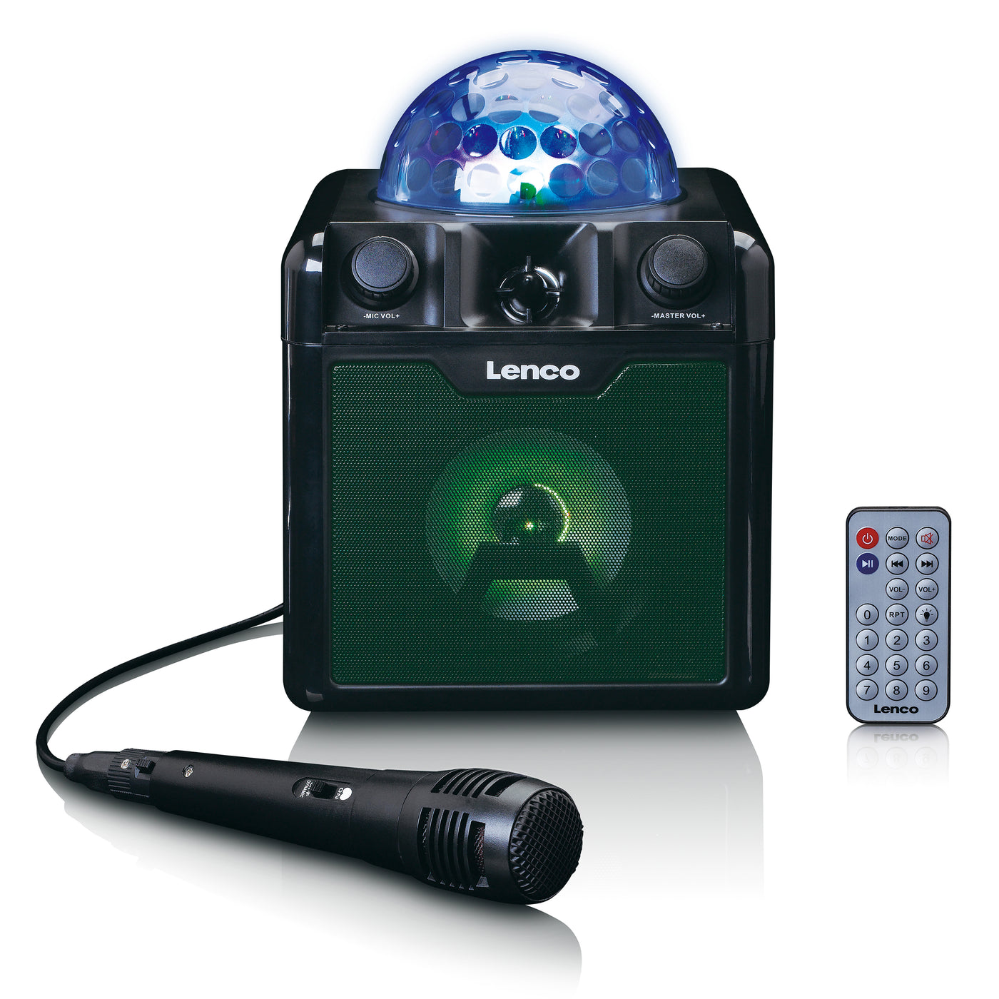 LENCO BTC-050BK - Bluetooth® karaokeset met lichtbol