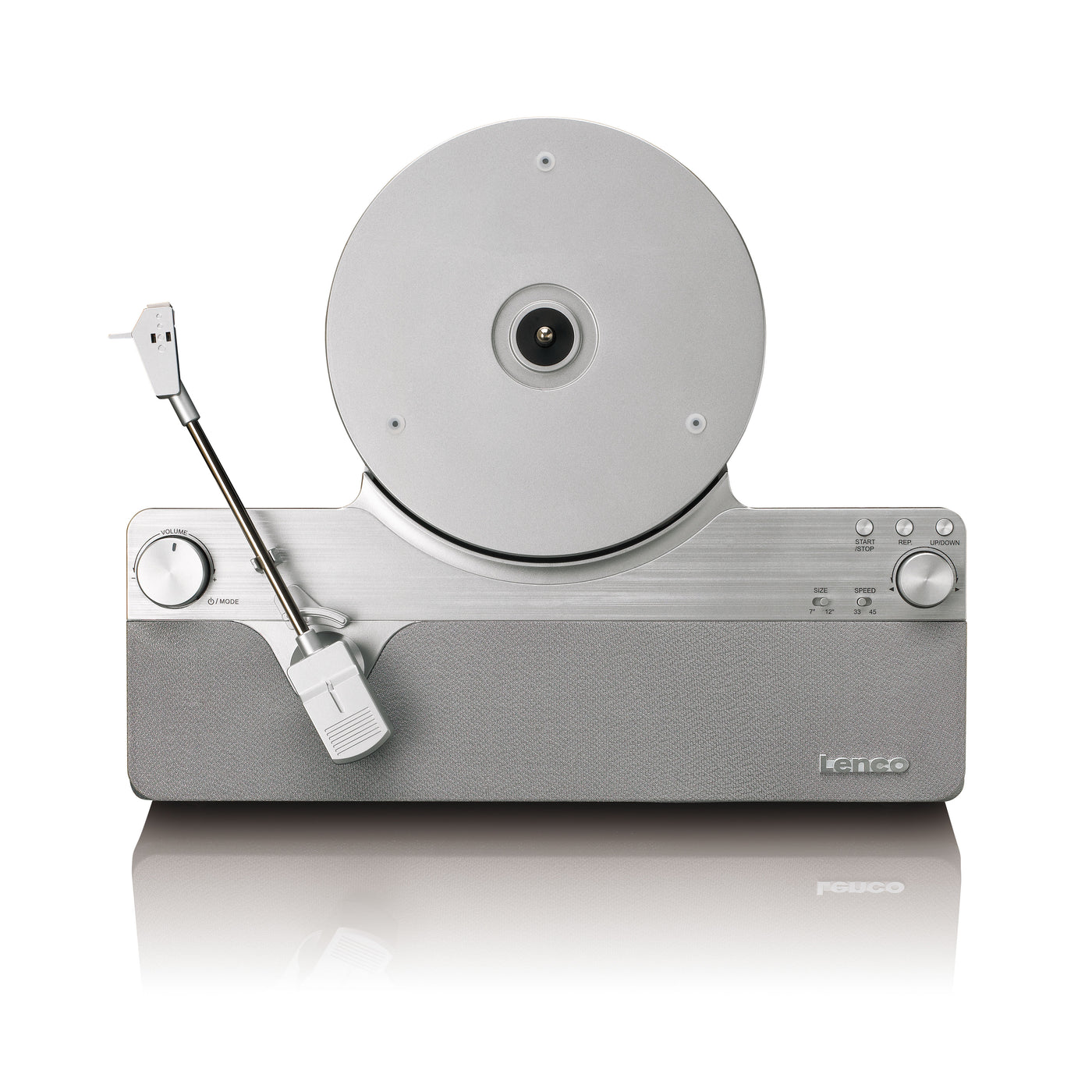 LENCO LSA-071SI - Volautomatische verticale platenspeler met ingebouwde luidsprekers en Bluetooth® - Zilver