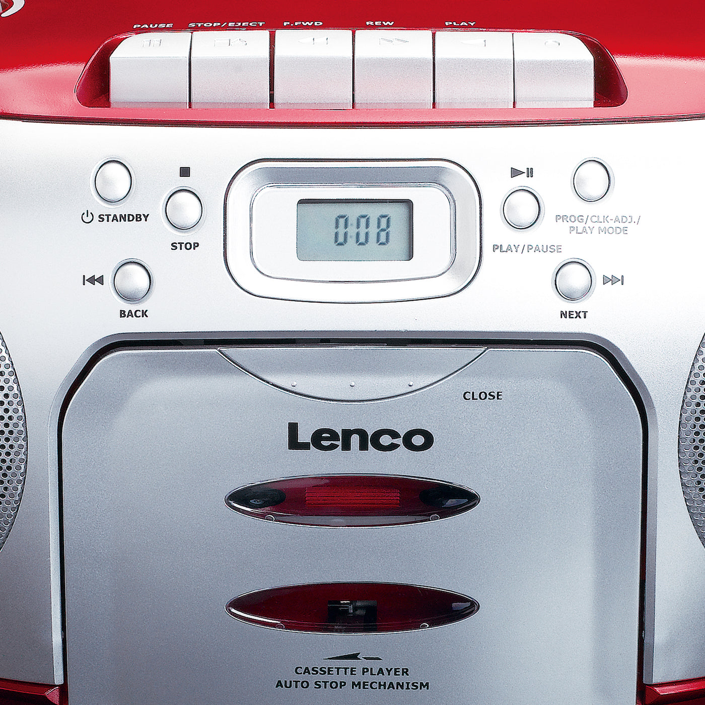 LENCO SCD-410RD - Radio cassette, CD, player - Red