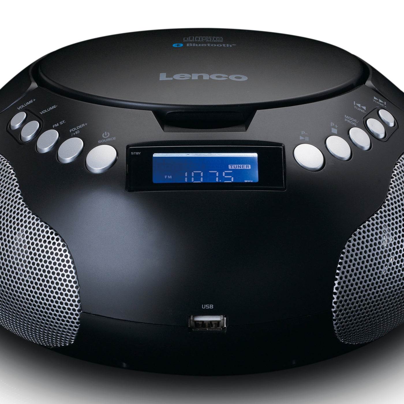 LENCO SCD-331BK - Draagbare Radio/CD/MP3 speler met USB en Bluetooth® - Radio op batterijen en lichtnet