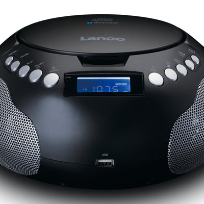 LENCO SCD-331BK - Draagbare Radio/CD/MP3 speler met USB en Bluetooth® - Radio op batterijen en lichtnet