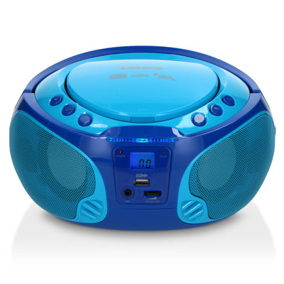 LENCO SCD-650BU Draagbare FM Radio CD/MP3/USB microfoon en licht effecten - Blauw