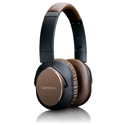 LENCO HPB-730BN - Bluetooth® Headphones with Active Noise Cancelling (ANC) - Brown