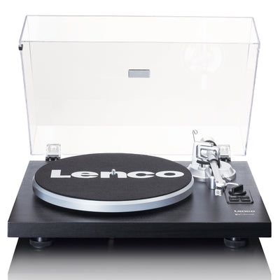 LENCO LS-500BK - Platenspeler met ingebouwde versterker en Bluetooth® plus 2 externe speakers - Zwart