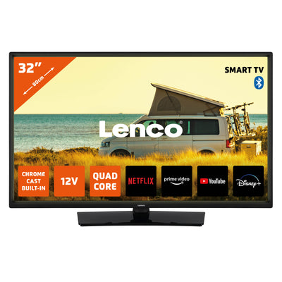 LENCO LED-3263BK - 32" Android Smart TV met 12V auto adapter, zwart
