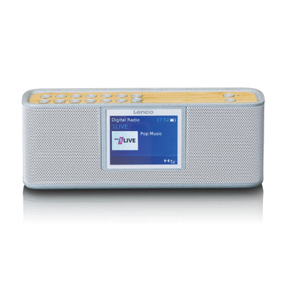 LENCO PDR-046GY - Eco DAB+ radio met Bluetooth 5.0, wit/bamboe
