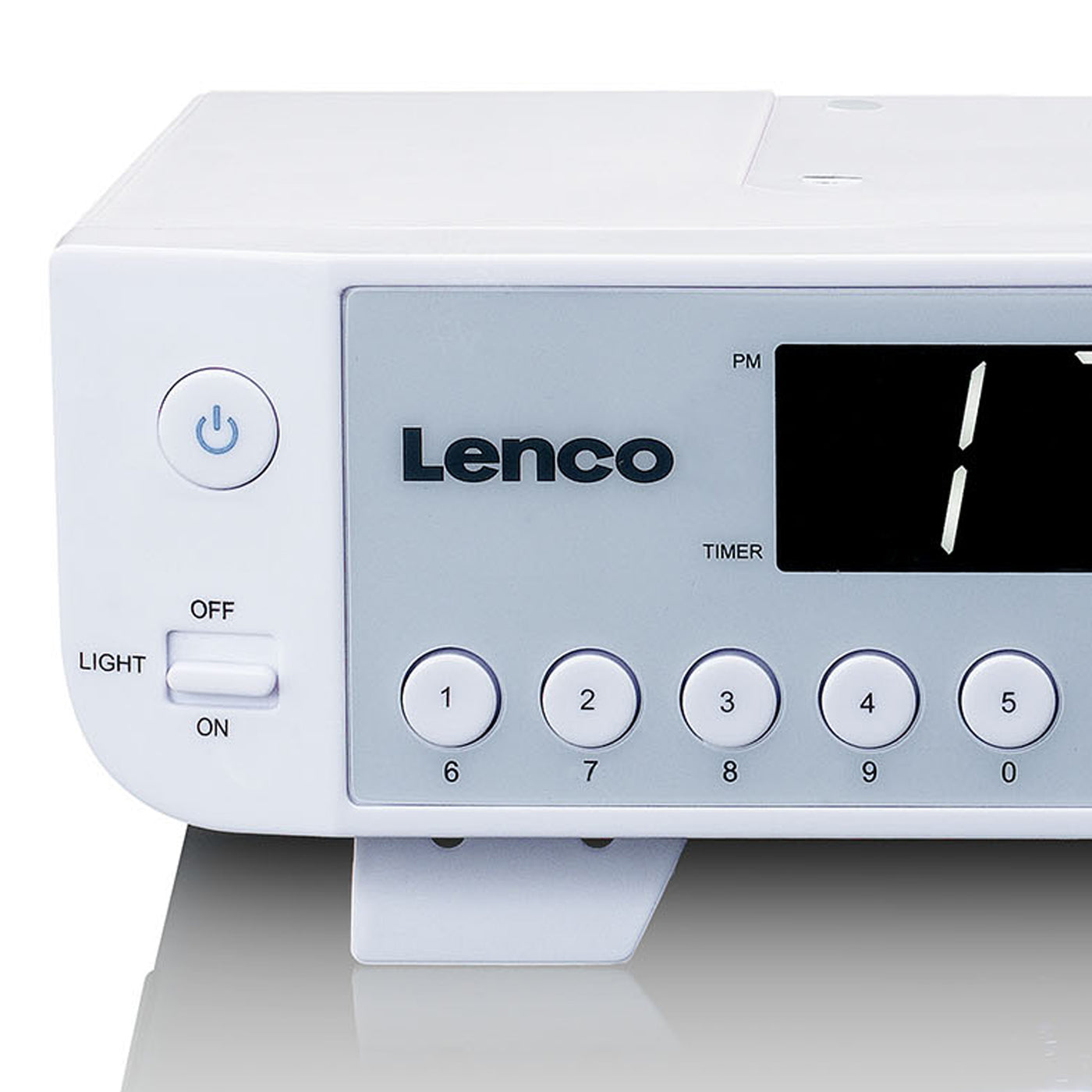 LENCO KCR-11WH Portable radio with LED lighting and timer