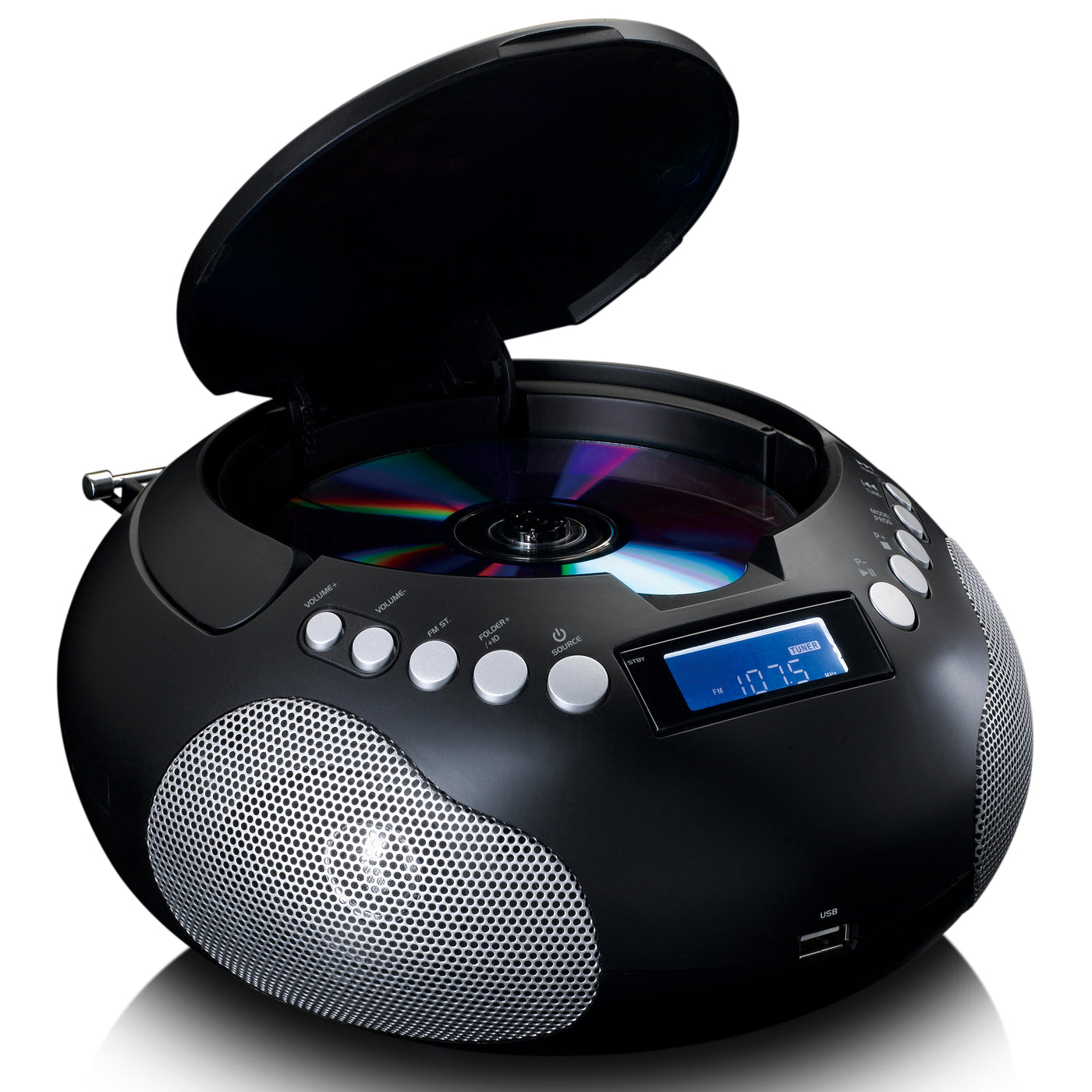 LENCO SCD-331BK - Draagbare Radio/CD/MP3 speler met USB en Bluetooth® - Radio op batterijen en lichtnet