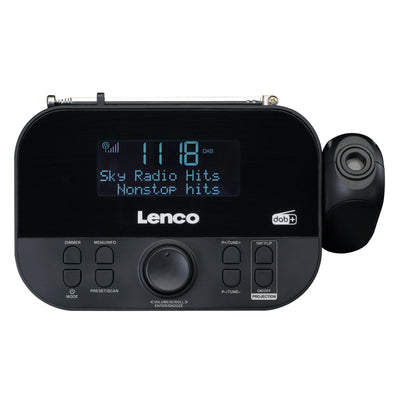 LENCO CR-615BK - DAB+ en FM radio met tijd projectie - Zwart