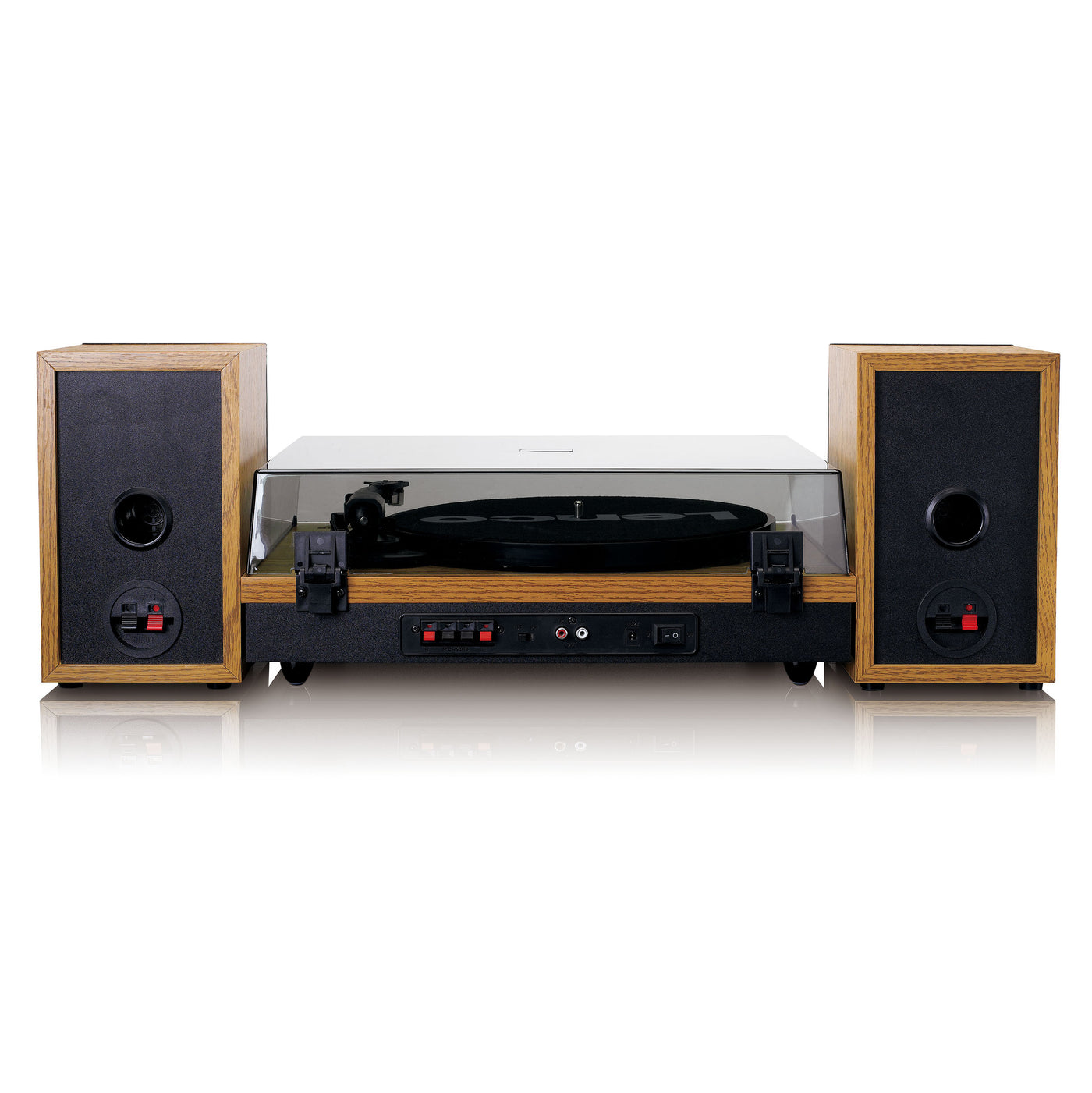 LENCO LS-300WD - Platenspeler met Bluetooth® en twee externe speakers, hout