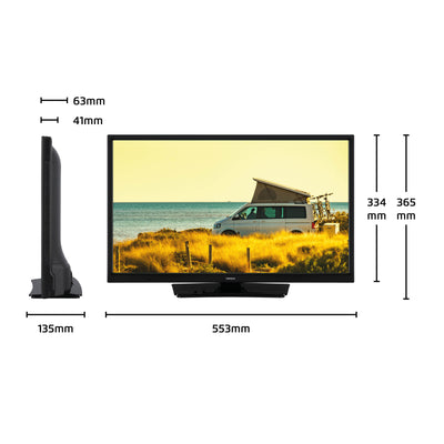 LENCO LED-2463BK - 24" Android Smart TV with 12V car adapter, black