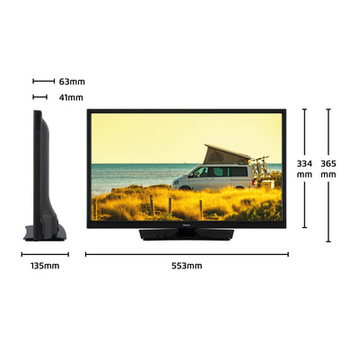 LENCO LED-2463BK - 24" Android Smart TV met 12V auto adapter, zwart