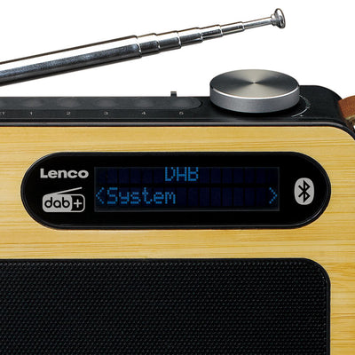 LENCO PDR-040BAMBOO BK - DAB+/FM radio Bluetooth®- Bamboo - Zwart