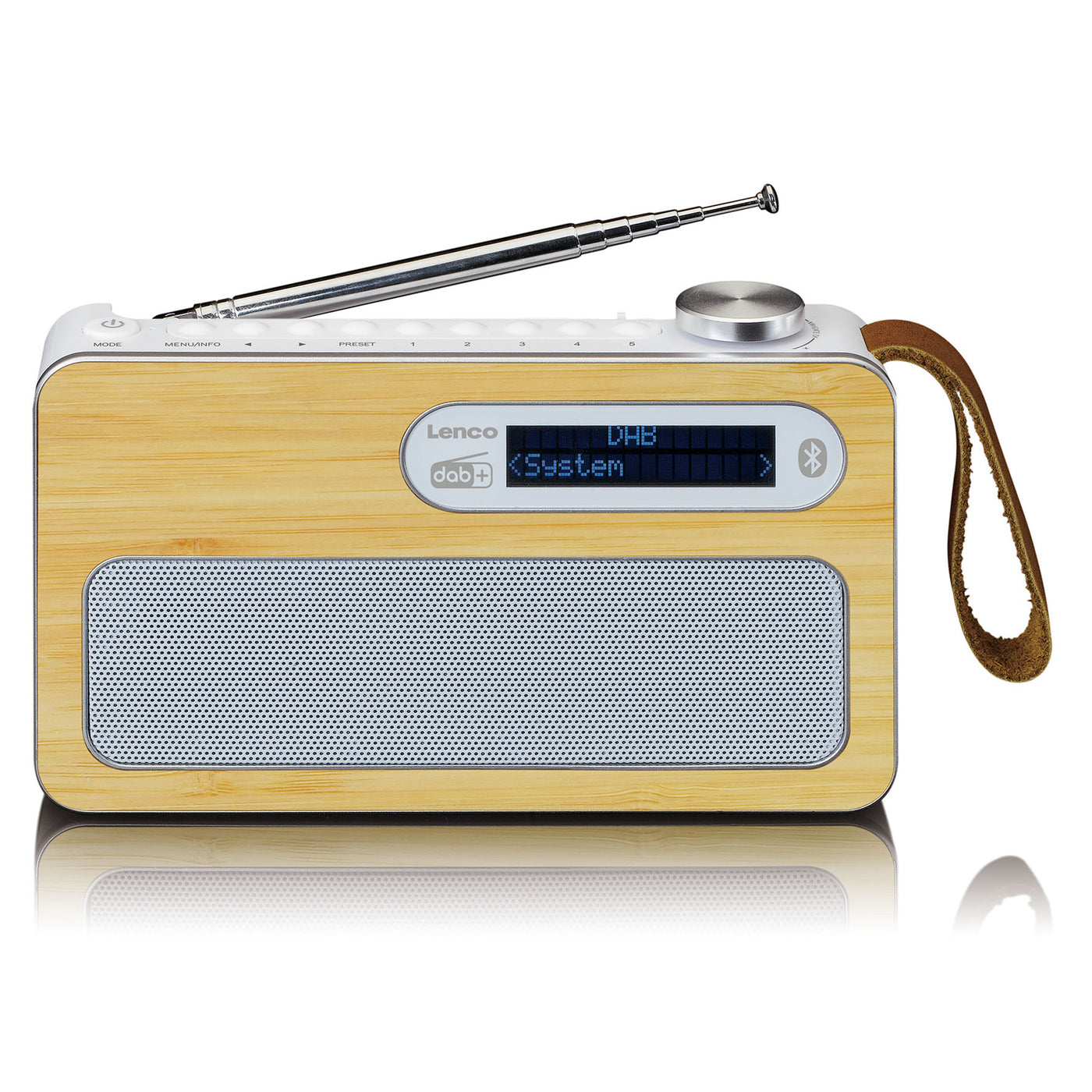 LENCO PDR-040BAMBOOWH - DAB+ radio - Bamboo - White