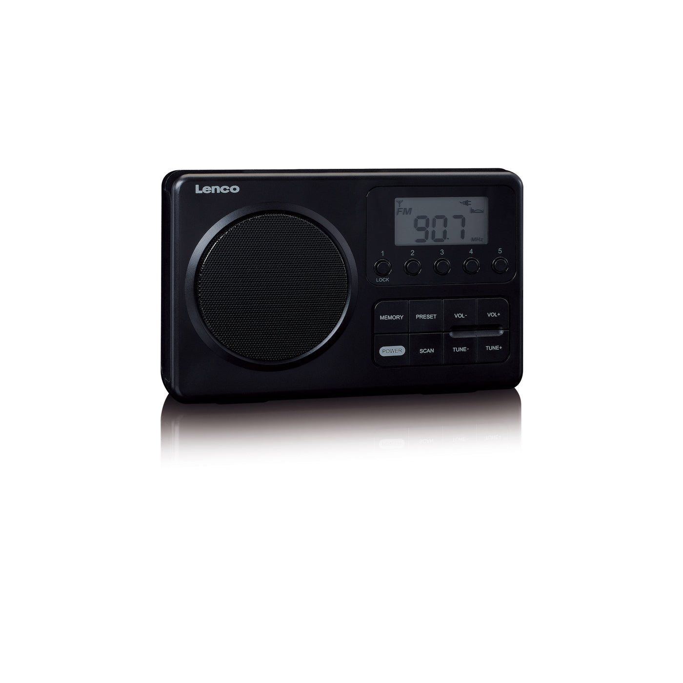LENCO MPR-035BK - Compacte draagbare FM Radio met LCD-scherm - Zwart