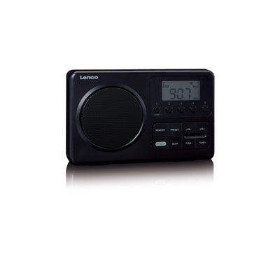 LENCO MPR-035BK - Compact portable FM radio with LCD display - Black