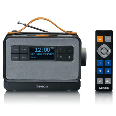 LENCO PDR-065BK - Portable FM/DAB+ radio with big buttons and "Easy Mode" function, black