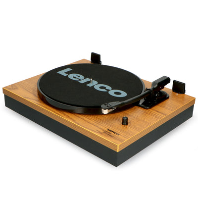 LENCO LS-300WD - Record Player with Bluetooth® and two separate speakers, wood