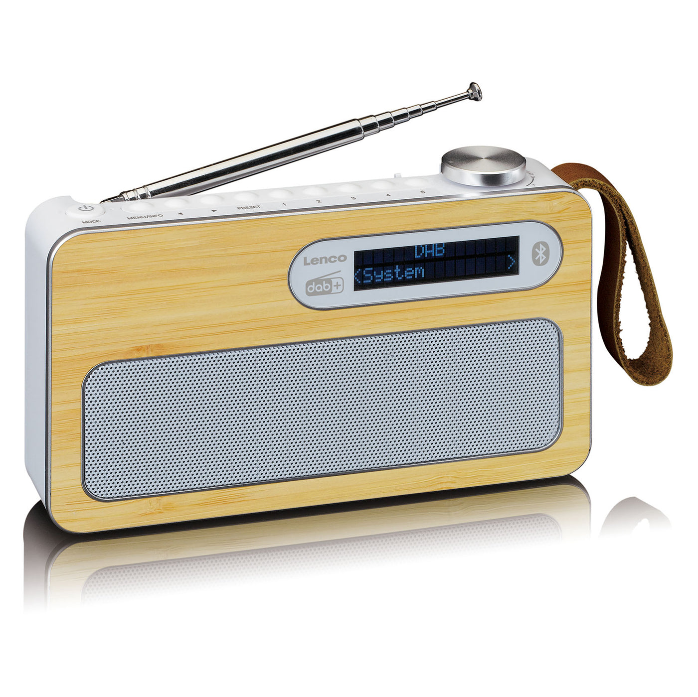 LENCO PDR-040BAMBOOWH - DAB+ radio - Bamboo - White