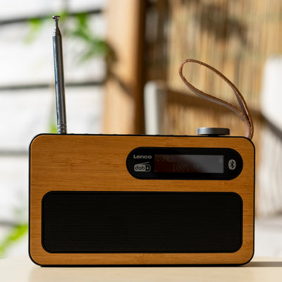 LENCO PDR-040BAMBOO BK - DAB+/FM radio Bluetooth®- Bamboo - Zwart