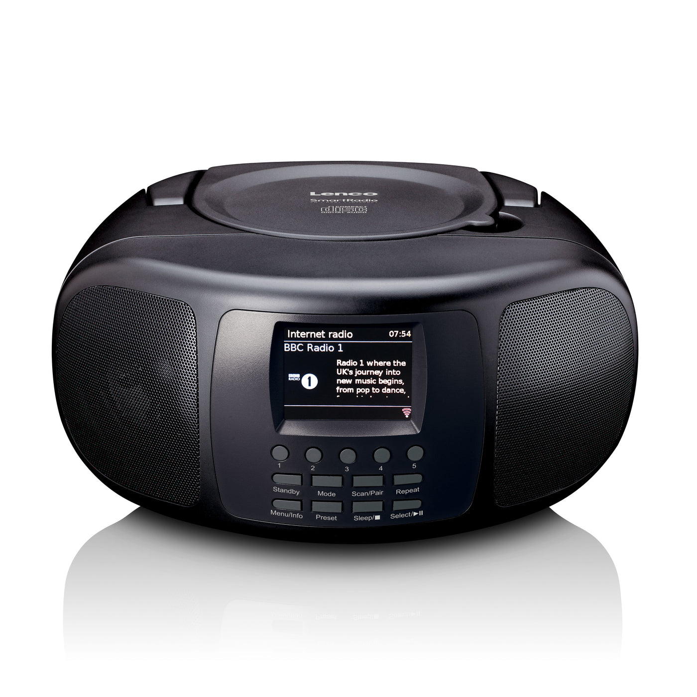 LENCO SCD-6000BK - Draagbare internet radio met DAB+/FM, Bluetooth®, CD-speler en groot LCD kleurendisplay - Zwart