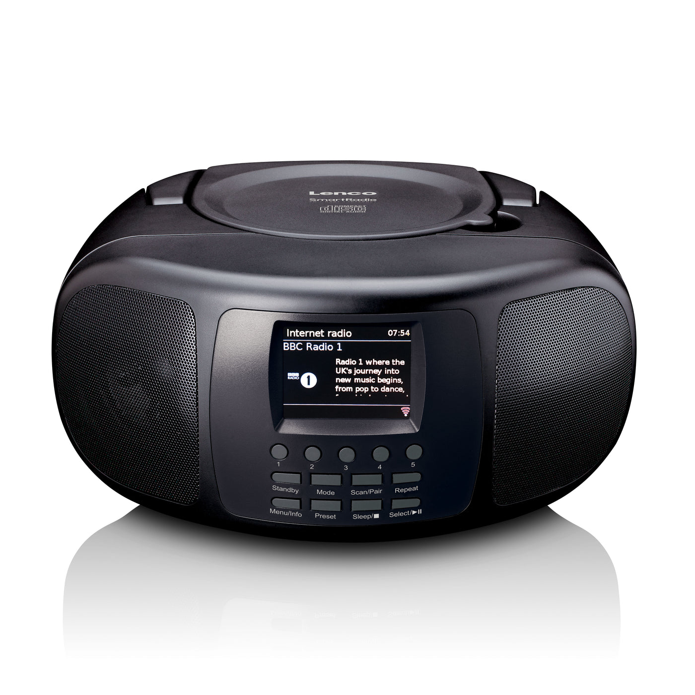 LENCO SCD-6000BK - Portable internet radio with DAB+/FM, Bluetooth®, CD player, and large LCD colour display - Black