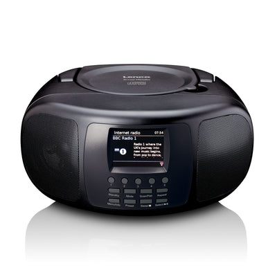 LENCO SCD-6000BK - Portable internet radio with DAB+/FM, Bluetooth®, CD player, and large LCD colour display - Black